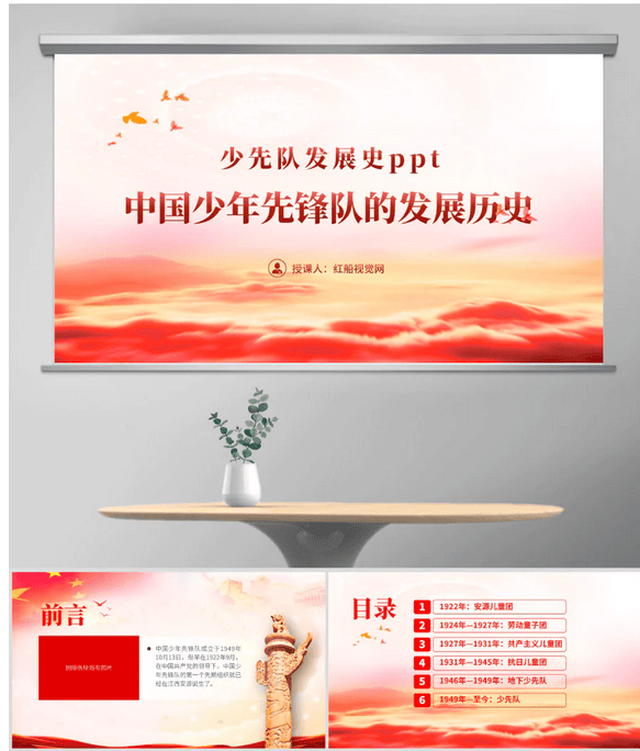 少先队发展史PPT:中国少年先锋队的发展历史