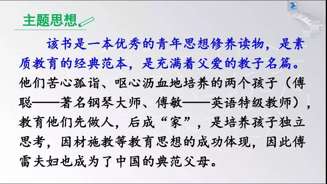 《傅雷家书》名著视频讲解+知识要点